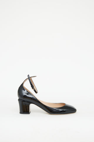 Valentino Black Patent Ankle Strap Pump