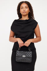 Valentino Black Quilted Rockstud Shoulder Bag