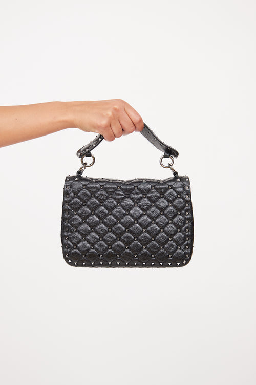 Valentino Black Quilted Rockstud Shoulder Bag