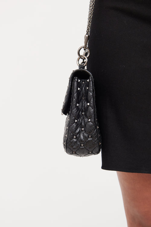 Valentino Black Quilted Rockstud Shoulder Bag