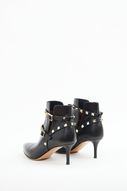 Valentino Black Rockstud Ankle Boot