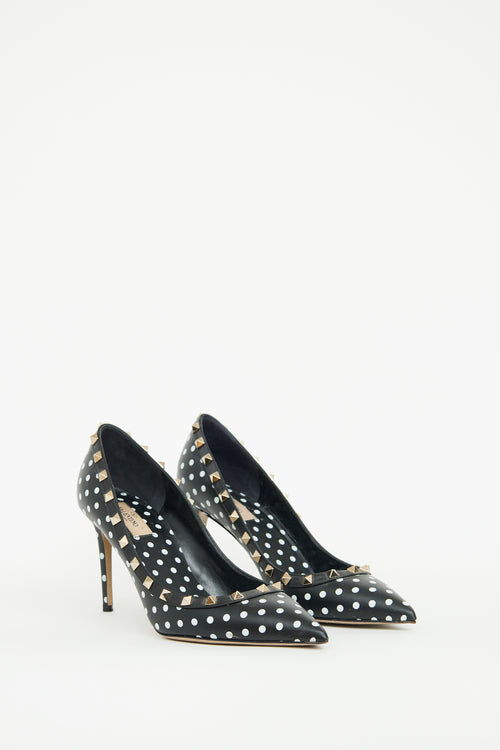 Valentino Black & White Polka Dot Pump