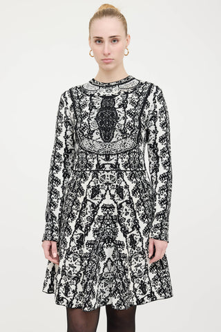 Valentino Jacquard Knit Pattern Dress