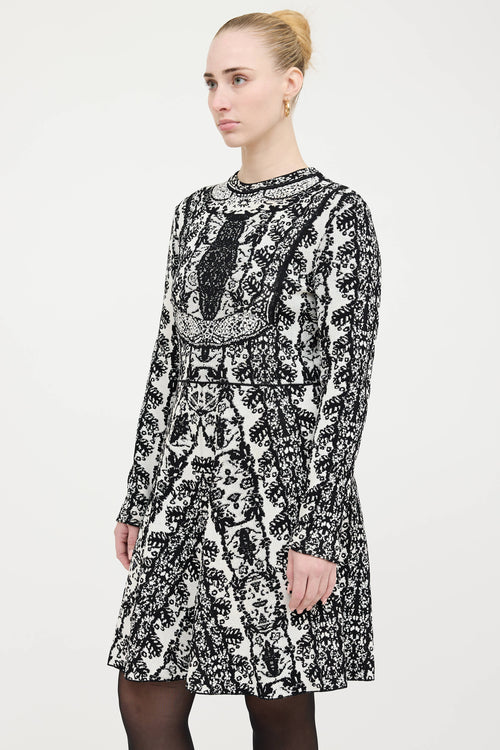 Valentino Jacquard Knit Pattern Dress