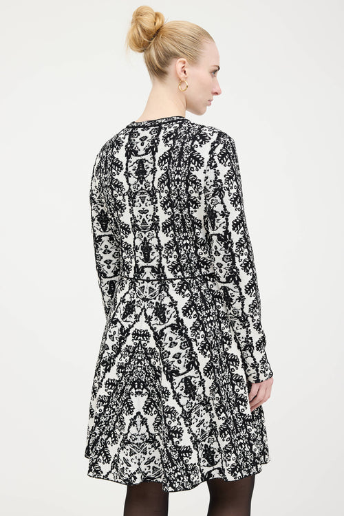Valentino Jacquard Knit Pattern Dress