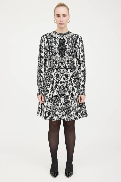 Valentino Jacquard Knit Pattern Dress