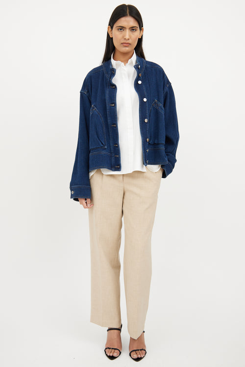 Medium Wash Denim Crop Jacket