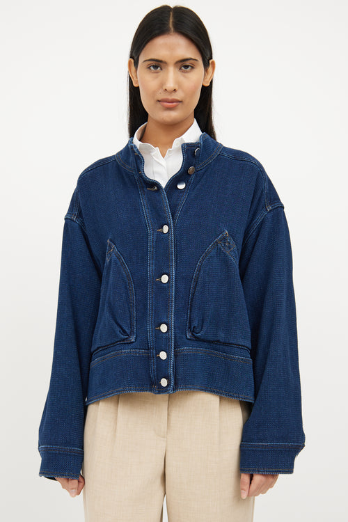 Medium Wash Denim Crop Jacket