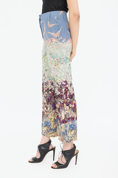 ValentinoPattern Silk Pleated Pant