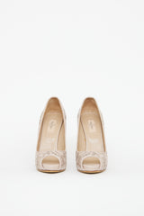 Valentino Beige Leather Laser Cut Pump