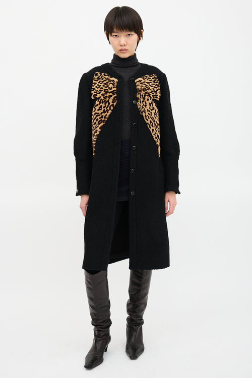 Valentino Boucle Wool Bow Coat