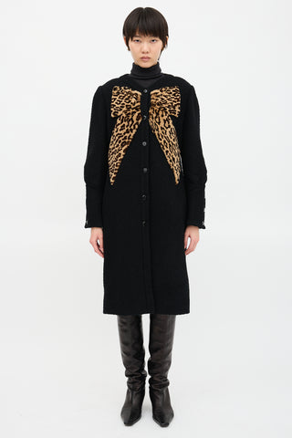 Valentino Boucle Wool Bow Coat