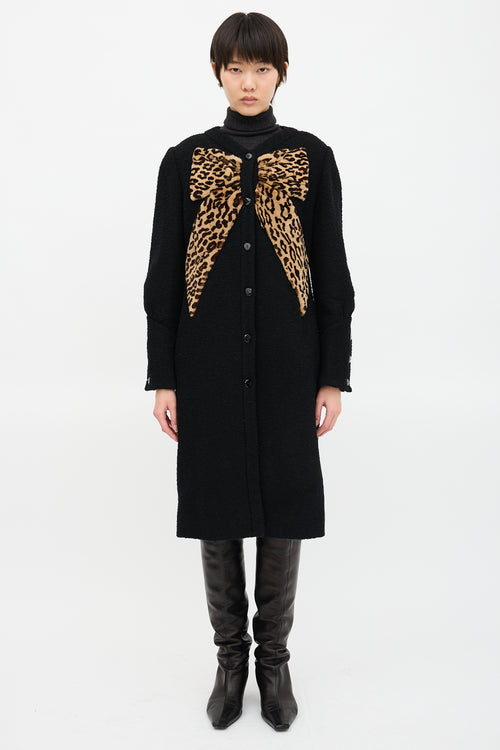 Valentino Boucle Wool Bow Coat