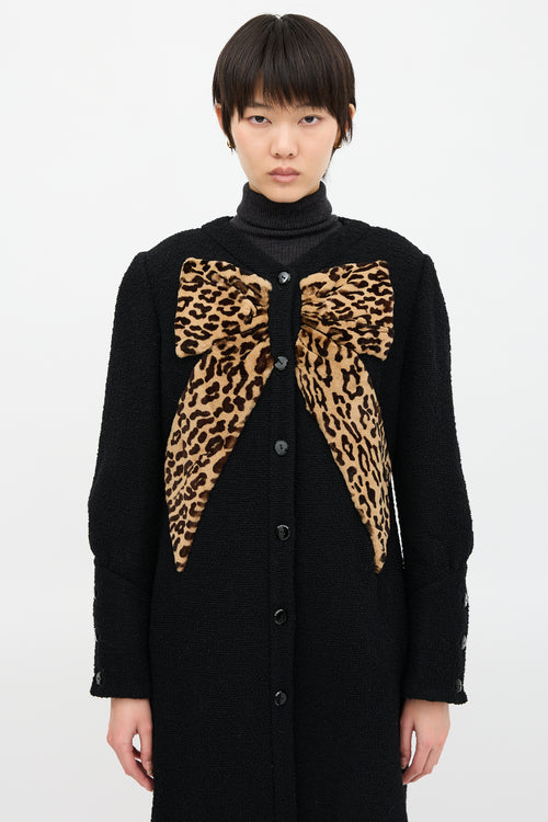 Valentino Boucle Wool Bow Coat