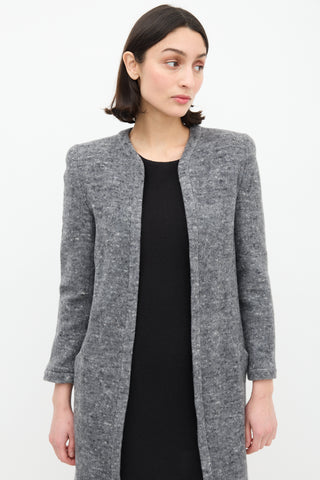 Valentino Boutique Vintage Heathered Grey Wool  Coat