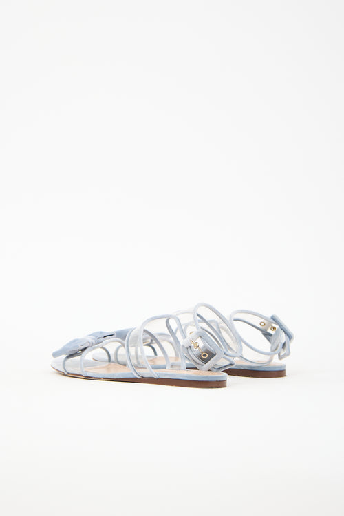 Valentino PVC & Velvet Dolly Bow Sandal