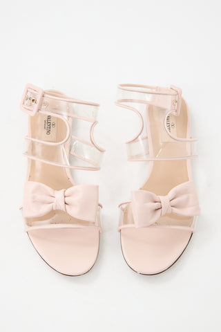 Valentino PVC & Leather Dolly Bow Sandal
