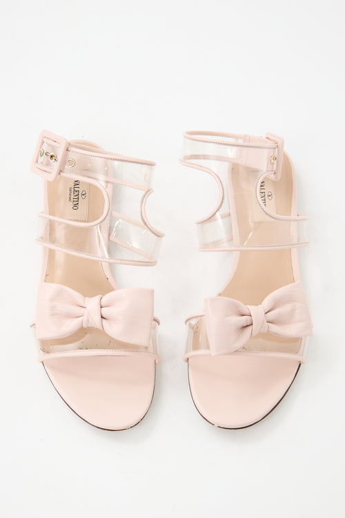 Valentino PVC & Leather Dolly Bow Sandal