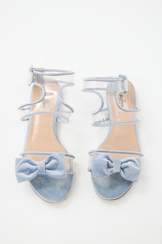 Valentino PVC & Velvet Dolly Bow Sandal