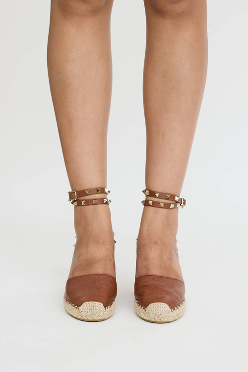 Valentino Rockstud Espadrille Wedge