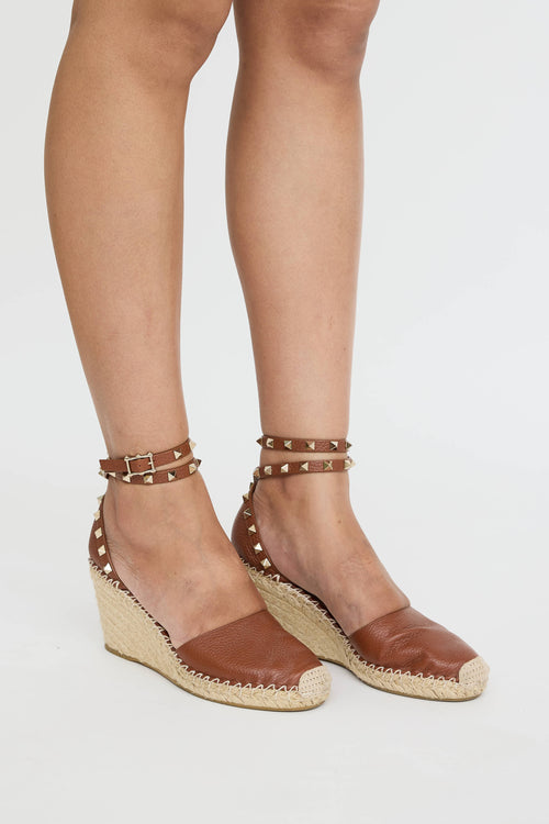 Valentino Rockstud Espadrille Wedge