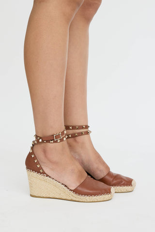 Valentino Rockstud Espadrille Wedge