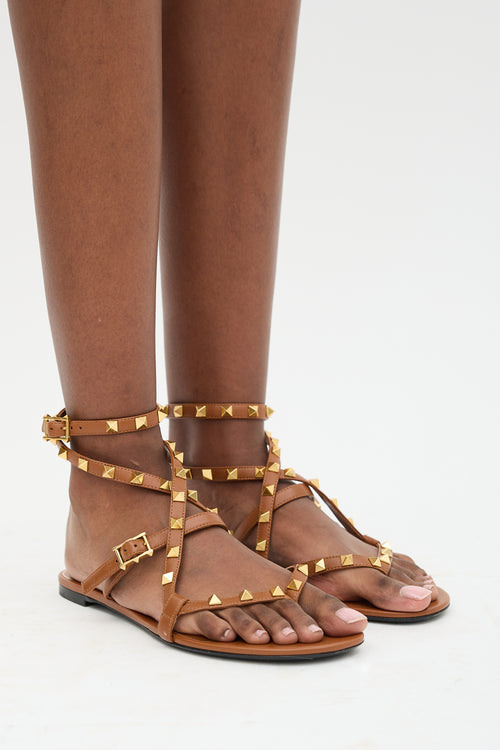 Valentino Leather Rockstud Sandal