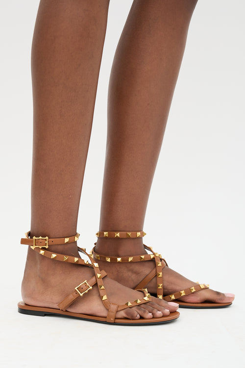 Valentino Leather Rockstud Sandal