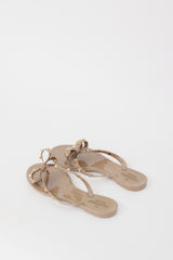 Valentino Brown Rubber Rockstud Sandal
