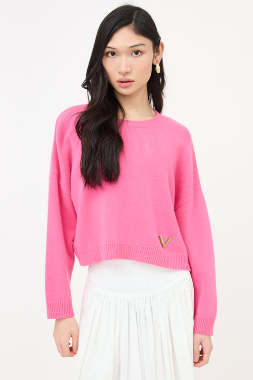 Valentino Cashmere & Wool V Sweater