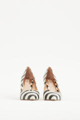 Valentino Cream & Black Striped Pump