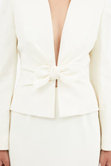Valentino Vintage Cream Bow Skirt Suit