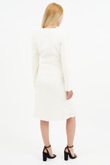 Valentino Vintage Cream Bow Skirt Suit