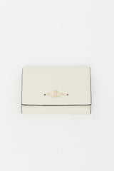 Valentino Cream Leather Trifold Wallet
