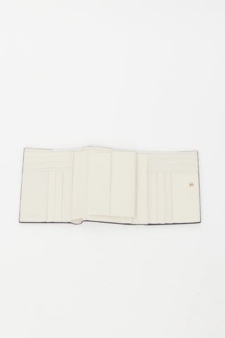 Valentino Cream Leather Trifold Wallet