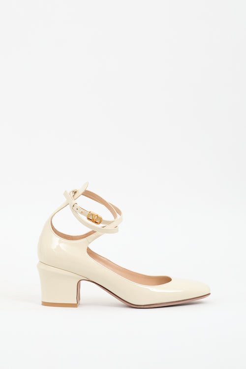 Valentino Cream Patent Leather Pump