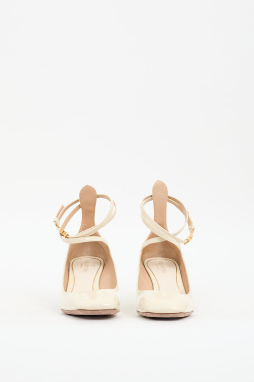 Valentino Cream Patent Leather Pump