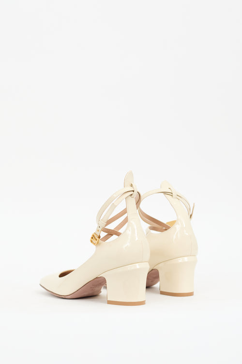 Valentino Cream Patent Leather Pump