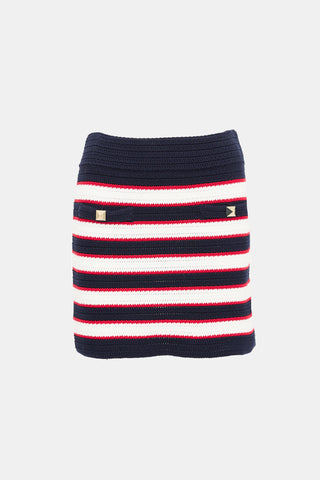 Valentino Crochet Striped Mini Skirt
