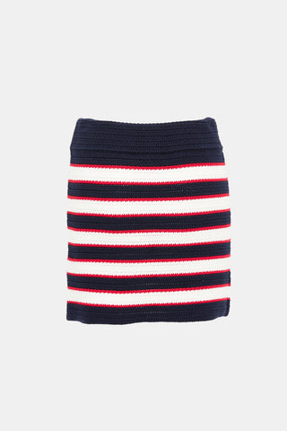 Valentino Crochet Striped Mini Skirt
