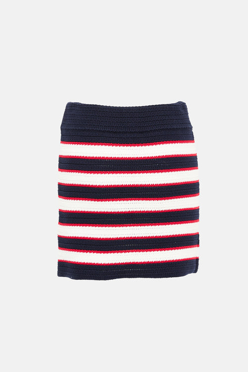 Valentino Crochet Striped Mini Skirt