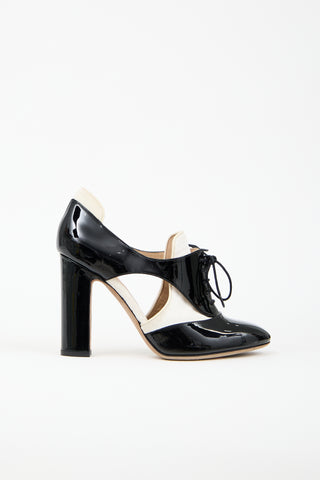 Valentino Patent & Velvet Spectator Booties