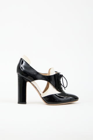Valentino Patent & Velvet Spectator Booties