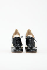 Valentino Patent & Velvet Spectator Booties