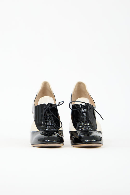 Valentino Patent & Velvet Spectator Booties