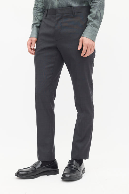 Valentino Dark Grey Wool Check Suit