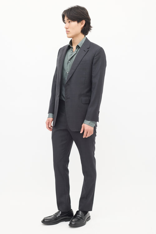 Valentino Dark Grey Wool Check Suit