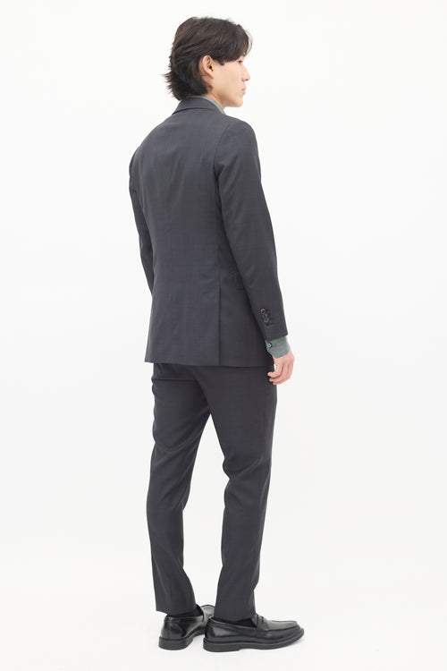 Valentino Dark Grey Wool Check Suit