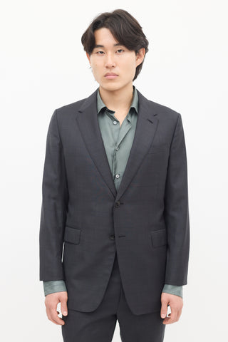 Valentino Dark Grey Wool Check Suit