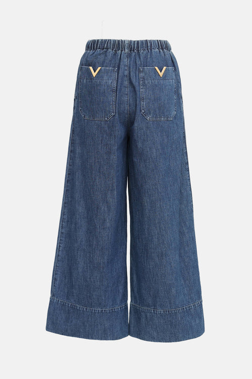 Valentino Drawstring Wide Leg Jeans